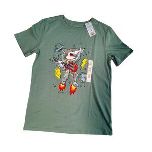Rocket Shark Graphic T-Shirt Size XL Short Sleeve Design Eco-Friendly Material